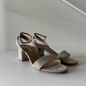 Aquazzura Sundance Raffia Ankle Strap Sandals